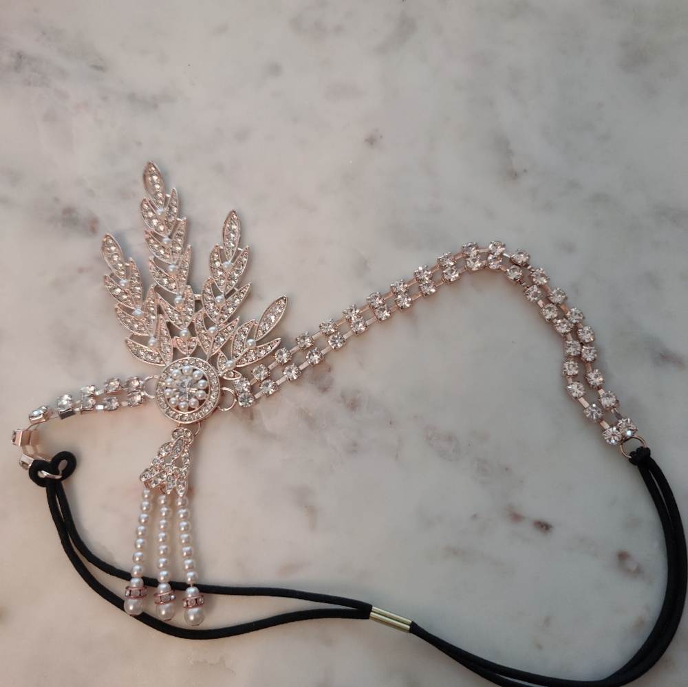 Art Deco 1920's gold headband headband
